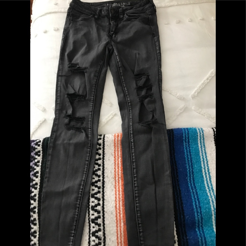 AEO Black Ripped Jeggings